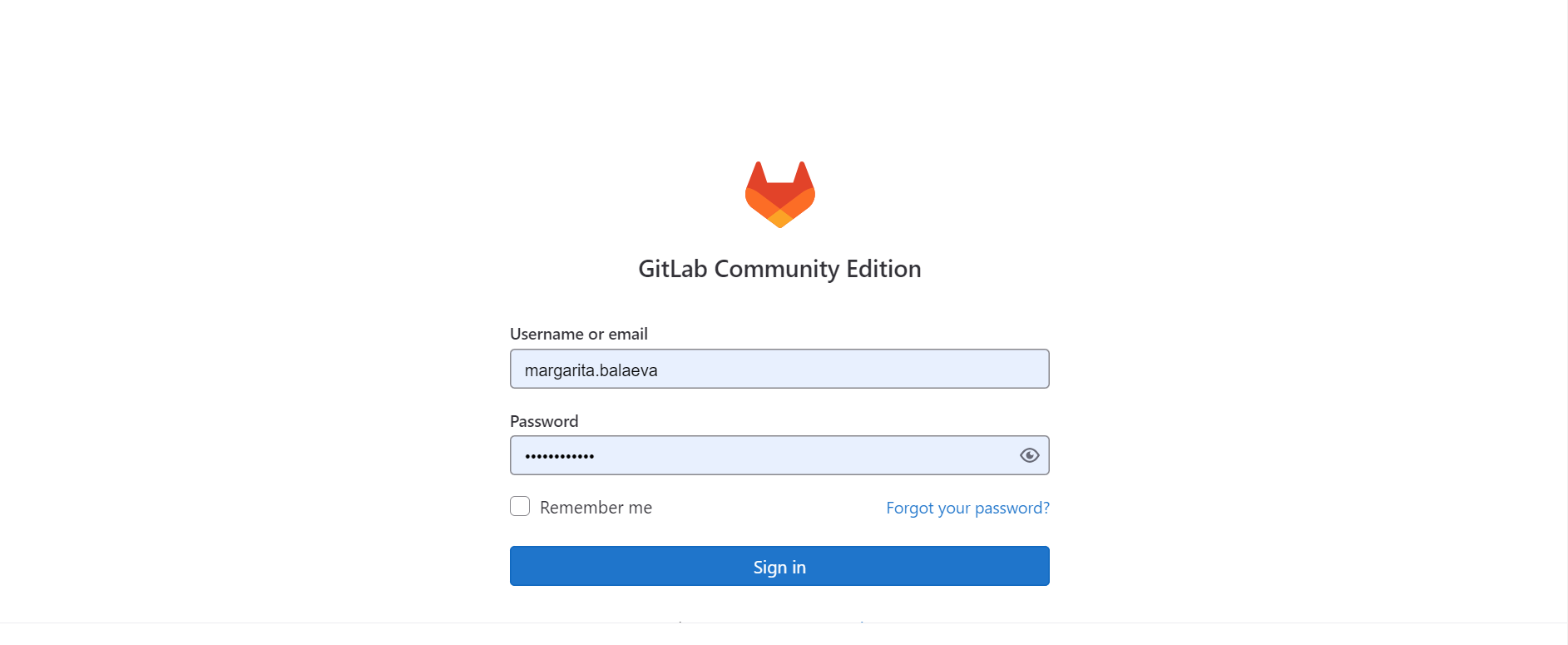 Вход в GitLab